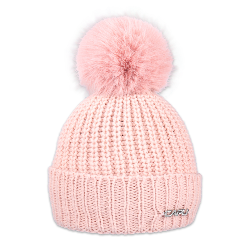 Dámská čepice s kožešinovou bambulí 