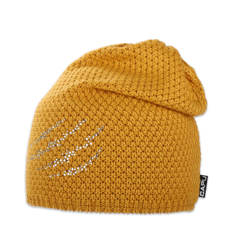 Dámská čepice přepadlá s kamínky