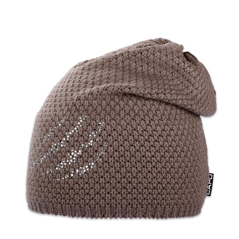 Dámská čepice přepadlá s kamínky
