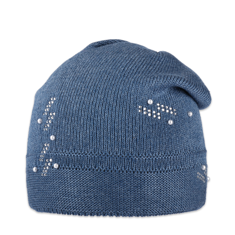 Dámská čepice přepadlá s kamínky