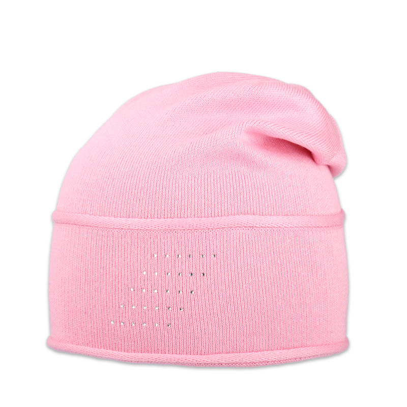 Dámská čepice přepadlá s kamínky