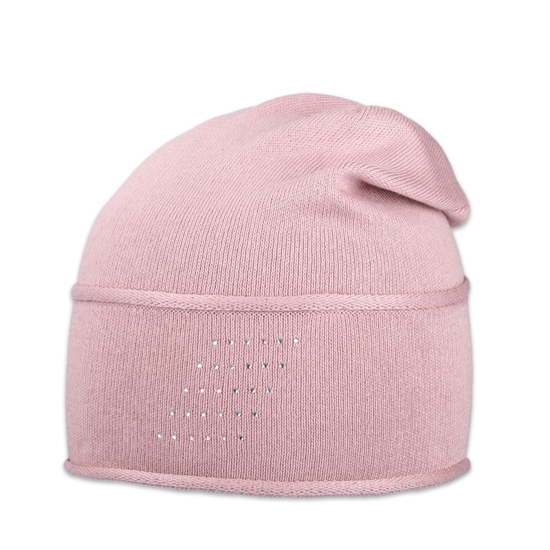 Dámská čepice přepadlá s kamínky