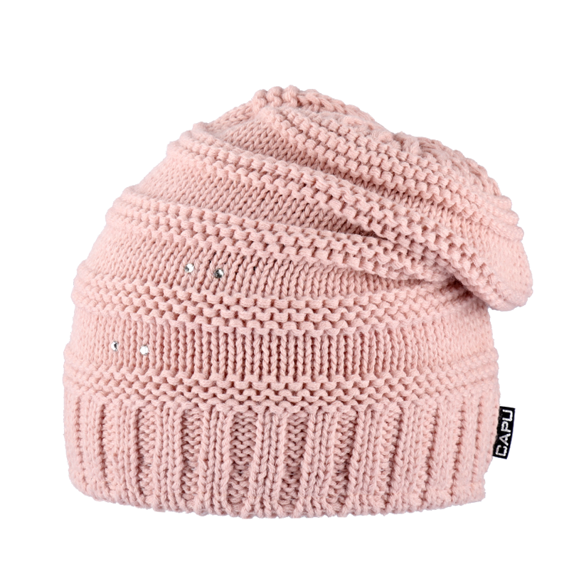 Dámská čepice přepadlá s kamínky