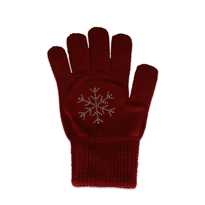 Dámské rukavice s vločkou z kamínků