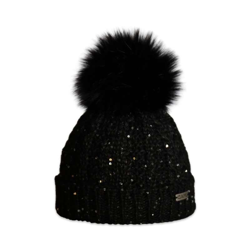 Dětská čepice s kožešinovou bambulí