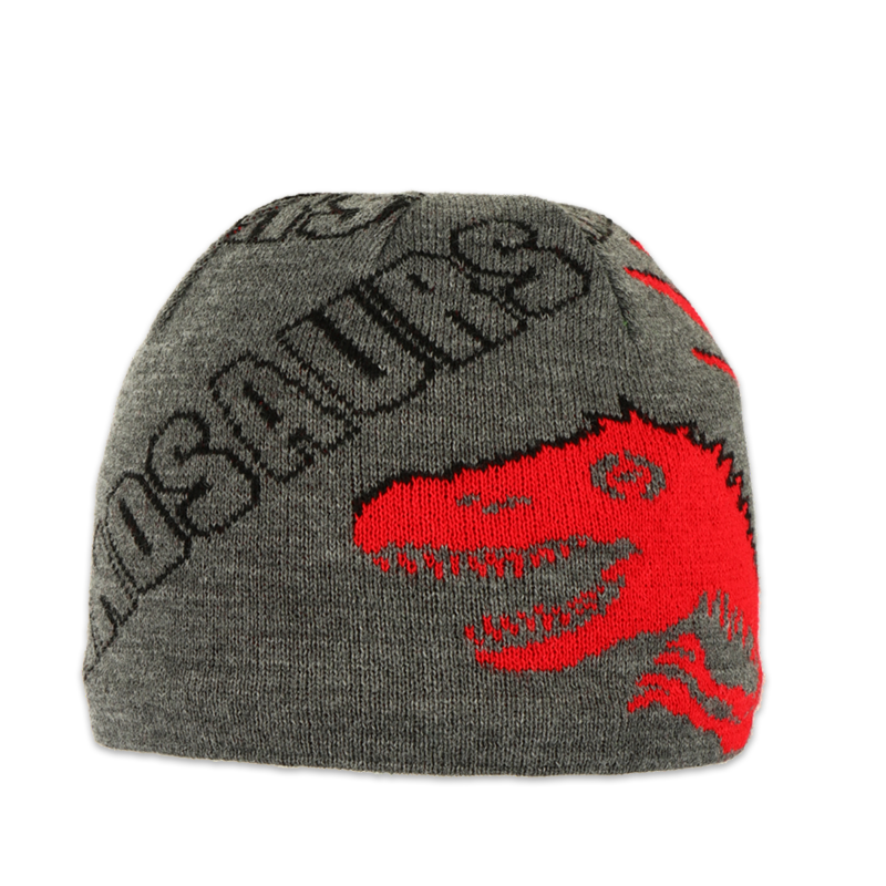 Dětská čepice klasická s dinosaurem