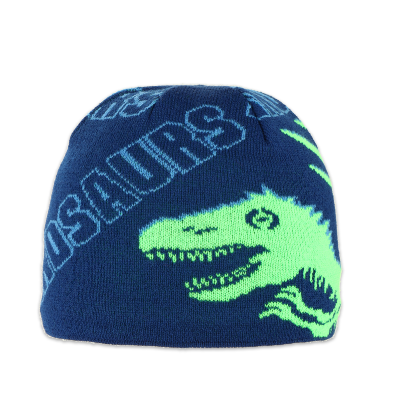 Dětská čepice klasická s dinosaurem