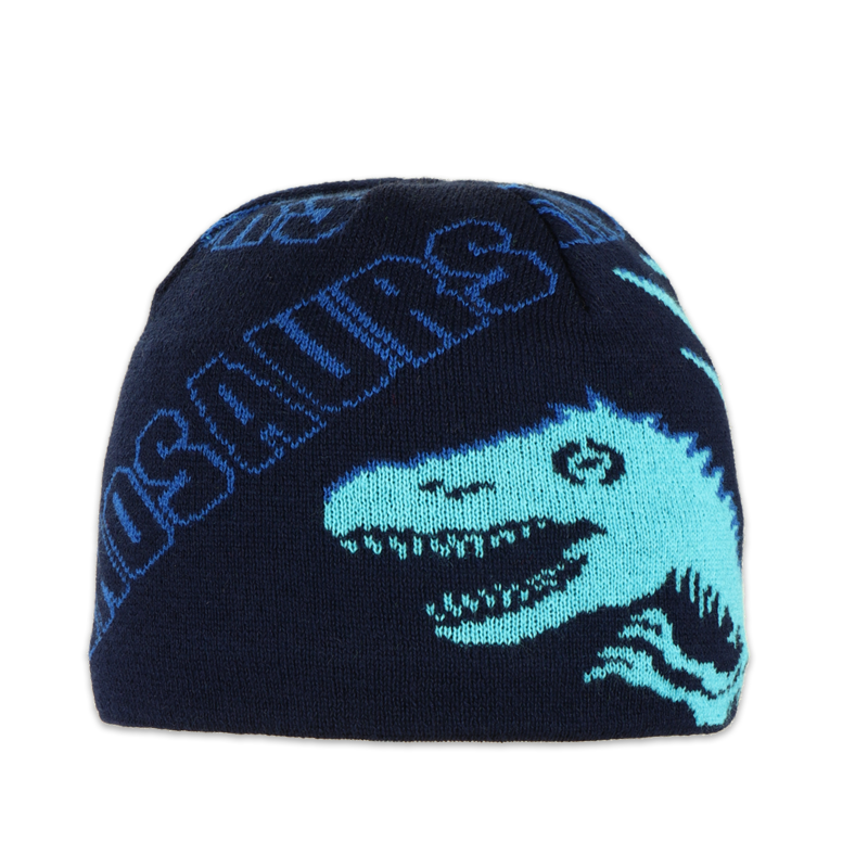 Dětská čepice klasická s dinosaurem