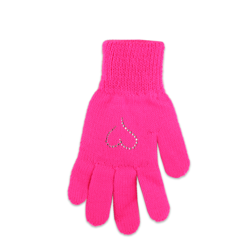 Dětské rukavice se srdíčkem z kamínků