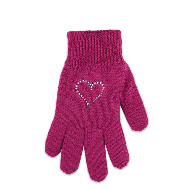 Dětské rukavice se srdíčkem z kamínků