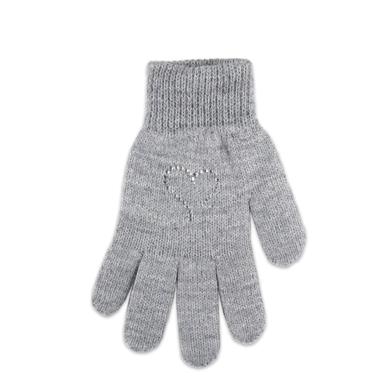 Dětské rukavice se srdíčkem z kamínků