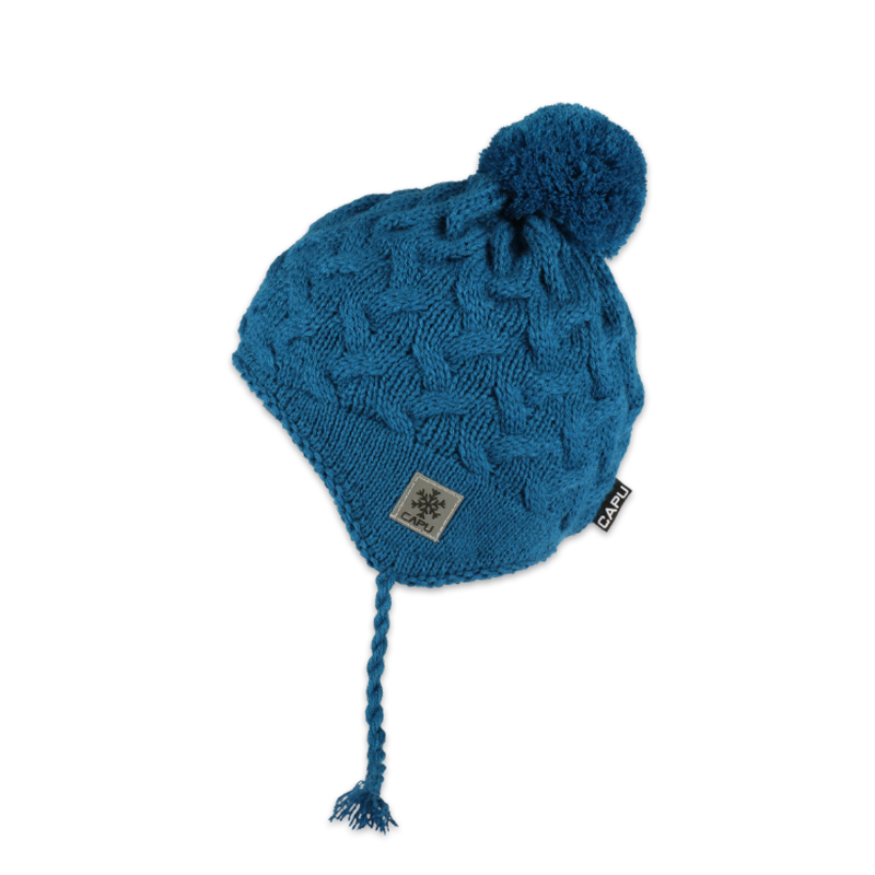 Dětská čepice s akrylovou bambulí na uši