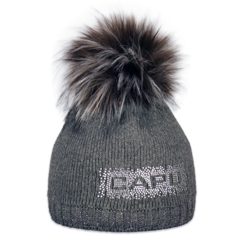 Dámská čepice s kožešinovou bambulí 