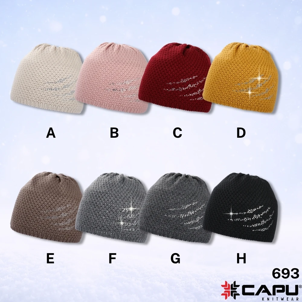 Dámská čepice klasická s kamínky