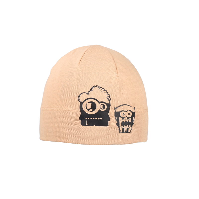 Dětská bavlněná jarní čepice béžová – tenká jednovrstvá (52-56 cm)