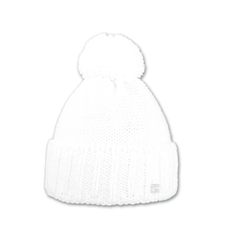 Dámská čepice s akrylovou bambulí - černá