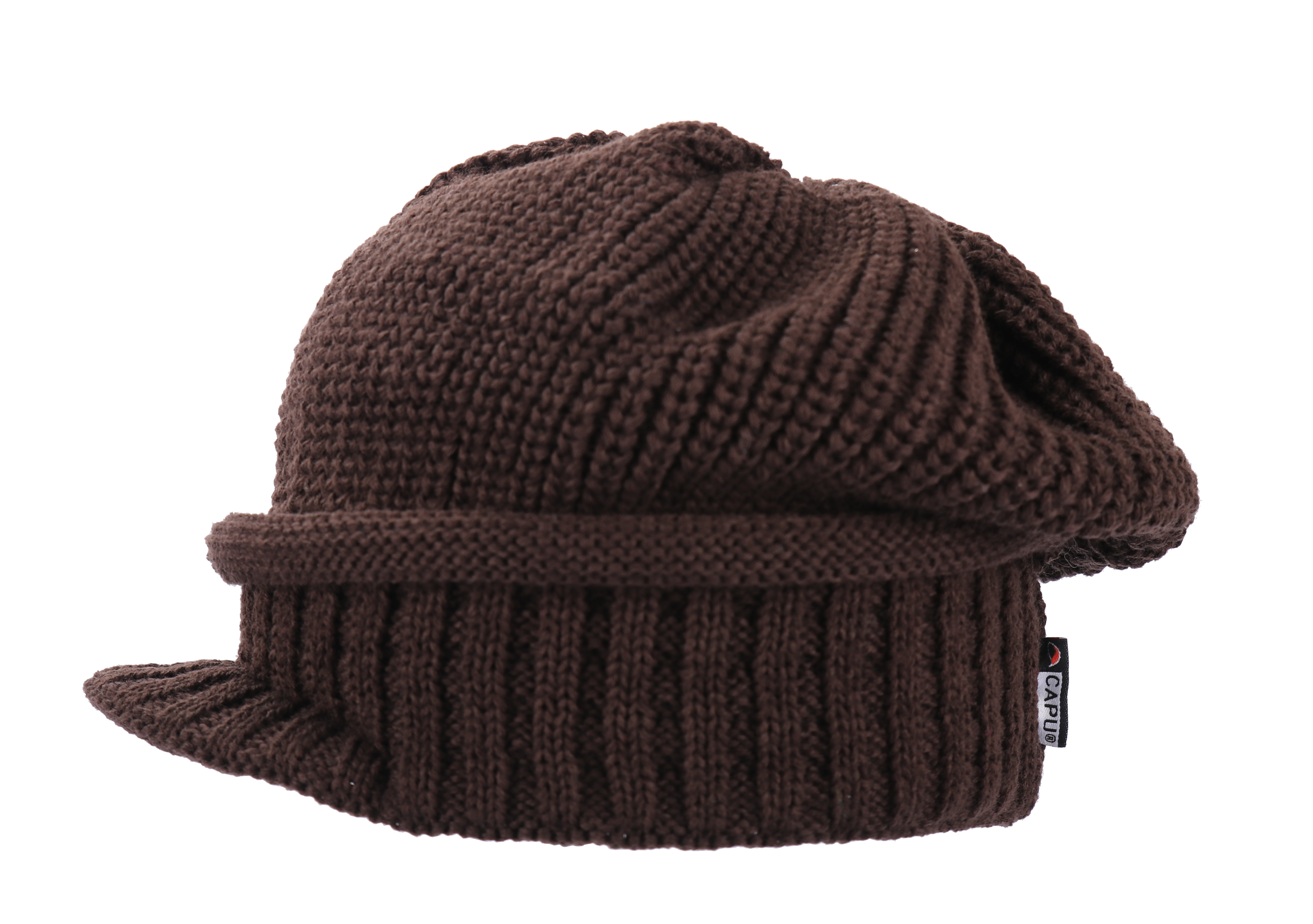 Dámský pletený baret s kšiltem