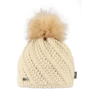 Dámská čepice s kožešinovou bambulí 
