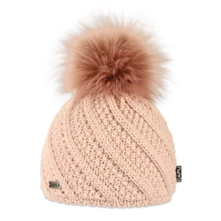 Dámská čepice s kožešinovou bambulí 