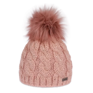 Dámská čepice s kožešinovou bambulí 