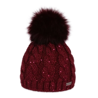 Dámská čepice s kožešinovou bambulí 