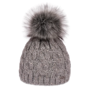 Dámská čepice s kožešinovou bambulí 