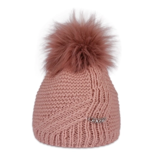 Dámská čepice s kožešinovou bambulí 