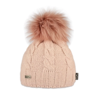 Dámská čepice s kožešinovou bambulí 