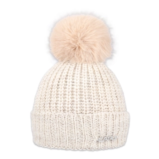 Dámská čepice s kožešinovou bambulí 