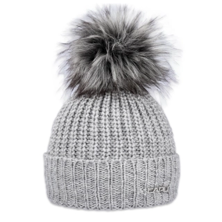Dámská čepice s kožešinovou bambulí 