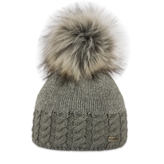 Dámská čepice s kožešinovou bambulí 