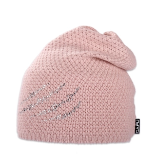 Dámská čepice přepadlá s kamínky