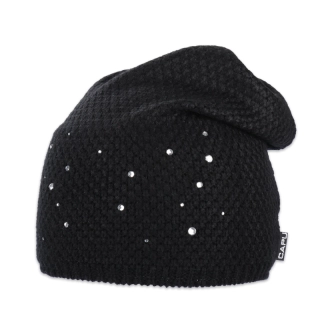 Dámská zimní přepadlá čepice – zateplená flízem, s kamínky