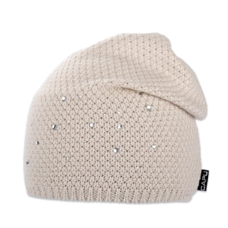 Dámská čepice přepadlá s kamínky