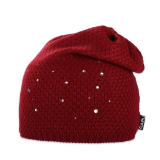 Dámská čepice přepadlá s kamínky
