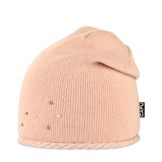 Dámská čepice přepadlá s kamínky