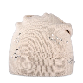 Dámská čepice přepadlá s kamínky