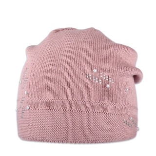 Dámská čepice přepadlá s kamínky