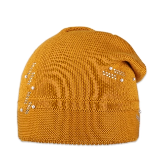 Dámská čepice přepadlá s kamínky