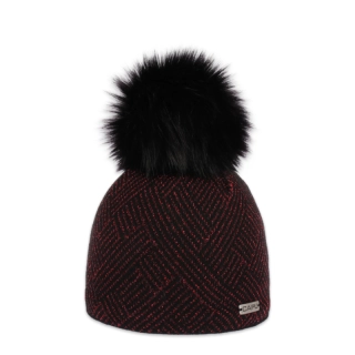 Dámská čepice s kožešinovou bambulí 