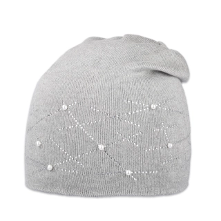 Dámská čepice přepadlá s kamínky