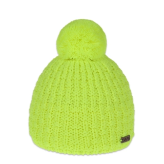 Dětská zimní pletená čepice sportovní chlapecká dívčí – zateplená flízem, bambule