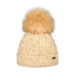 Dětská čepice s kožešinovou bambulí