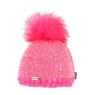 Dětská čepice s kožešinovou bambulí