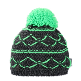 Dětská zimní pletená čepice sportovní chlapecká dívčí – zateplená flízem, bambule, ovčí vlna