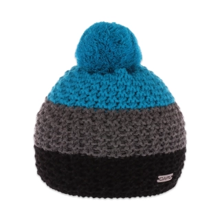 Pánská zimní pletená čepice sportovní – zateplená flízem, bambule