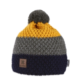 Pánská zimní pletená čepice sportovní – zateplená flízem, bambule