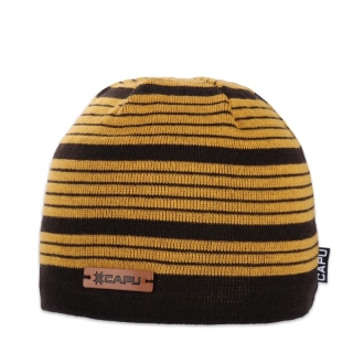 Pánská čepice klasická žlutá, písková, okrová