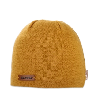 Pánská čepice klasická žlutá, písková, okrová
