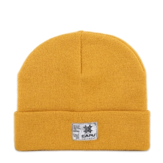 Pánská čepice klasická žlutá, písková, okrová